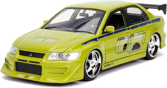 Alt view image 4 of 16 - Brian's Mitsubishi Lancer Evolution VII "The Fast and the Furious" Movie 1/24 Diecast Model Car by Jada