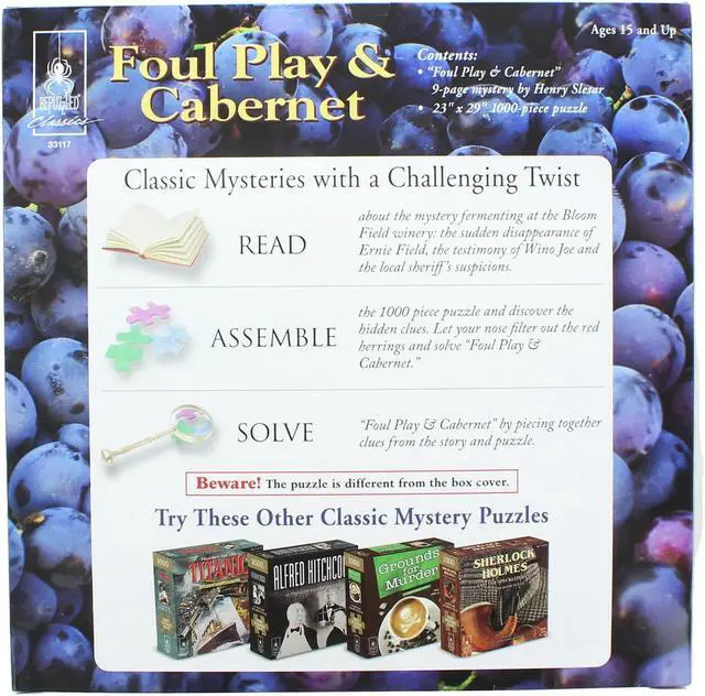 Alt view image 10 of 12 - Foul Play & Cabernet 1000 Piece Puzzle by University Games