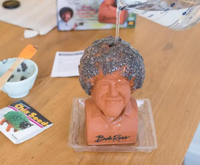 Alt view image 7 of 11 - Chia Pet Planter - Bob Ross