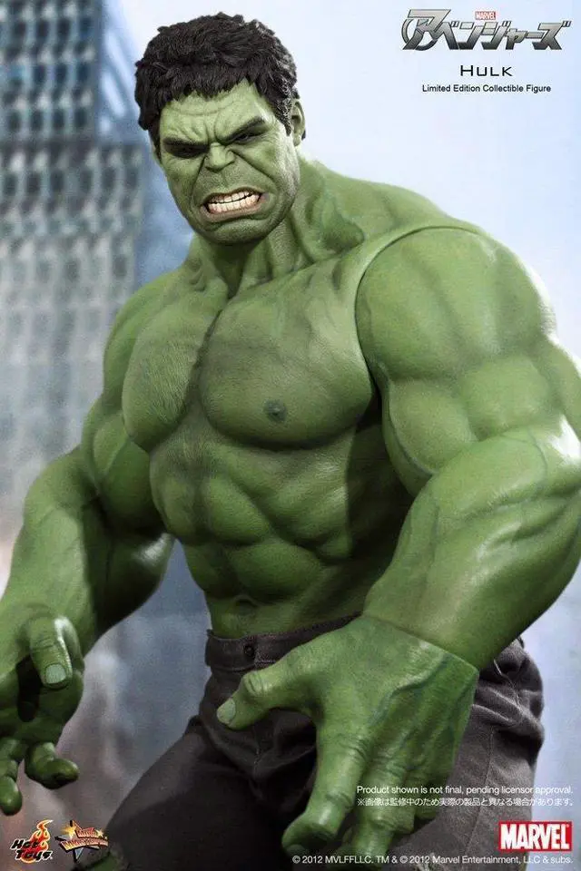 Alt view image 8 of 17 - Hulk The Avengers Movie Masterpiece One Sixth Hot Toys Action Figure