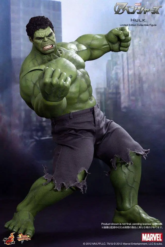 Alt view image 9 of 17 - Hulk The Avengers Movie Masterpiece One Sixth Hot Toys Action Figure