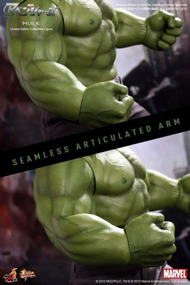 Alt view image 10 of 17 - Hulk The Avengers Movie Masterpiece One Sixth Hot Toys Action Figure