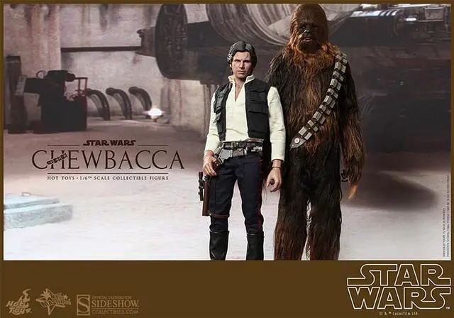 Alt view image 5 of 9 - Star Wars Han Solo and Chewbacca Movie Masterpiece Series 1:6 Scale Figure Set By Hot Toys