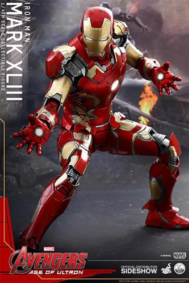 Alt view image 2 of 9 - Avengers Age of Ultron 1:4 Scale Hot Toys Collectible Figure Iron Man Mark XLIII