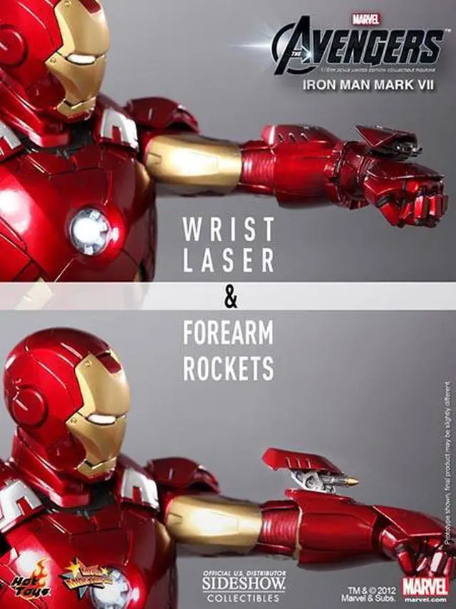Alt view image 4 of 10 - Iron Man Mark VII The Avengers 1:6 Scale 12" Figure By Hot Toys