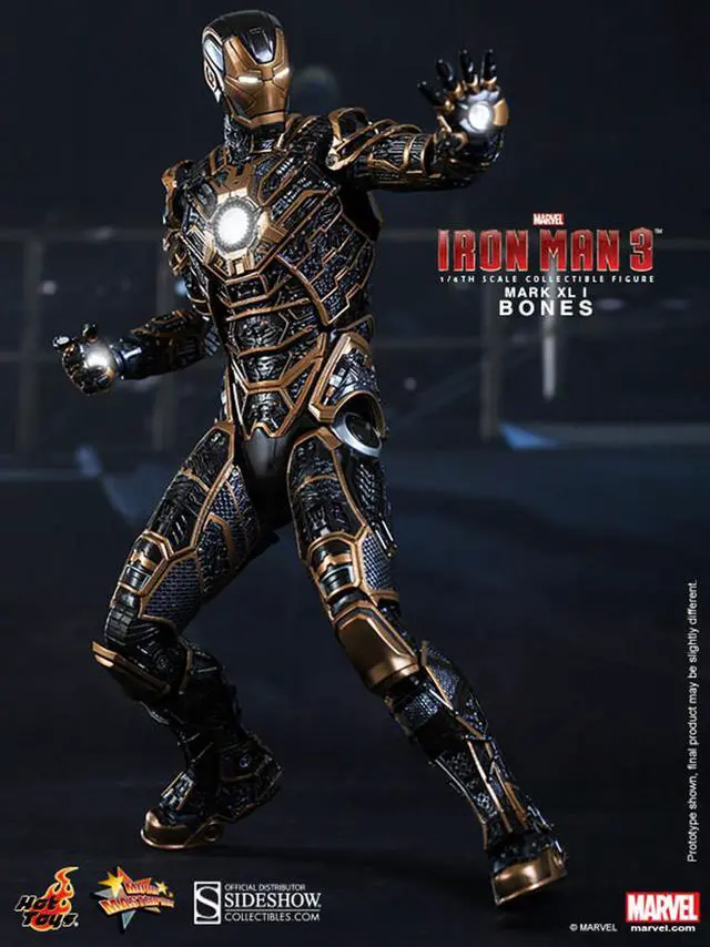 Alt view image 9 of 16 - Bones Mark XLI Iron Man 3 Movie Masterpiece 1/6 Scale Figure