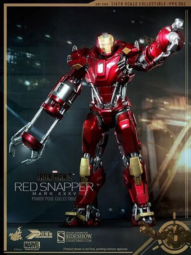 Alt view image 5 of 12 - Iron Man 3 Hot Toys 1:6 Power Pose Collectible Figure: Red Snapper Mark XXXV