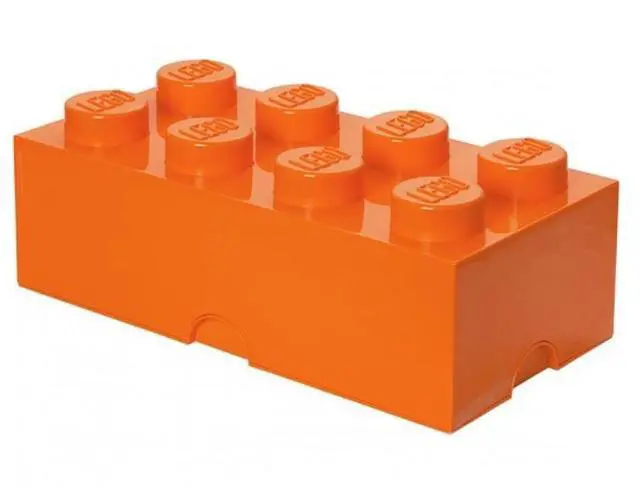Main image of Room Copenhagen LEGO Storage Brick with 8 Knobs, Orange - 40041760