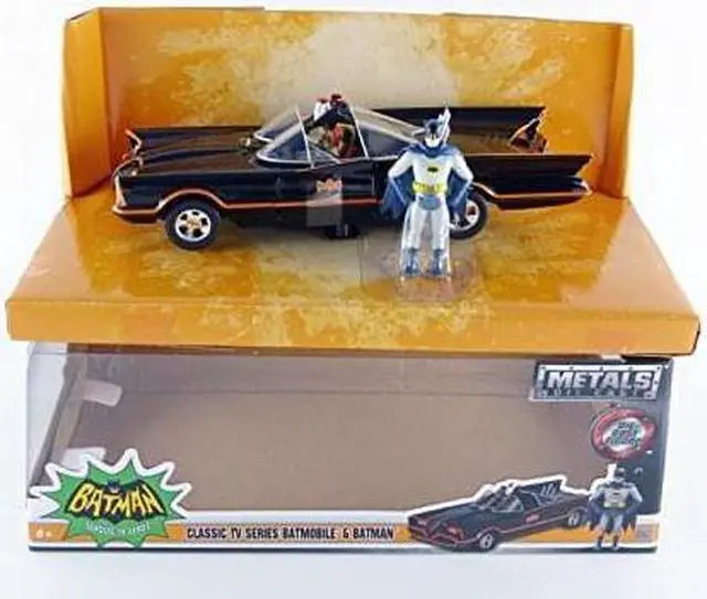 Alt view image 7 of 11 - 1966 Classic TV Series Batmobile with Diecast Batman and Plastic Robin in the car 1/24 Diecast Model Car by Jada