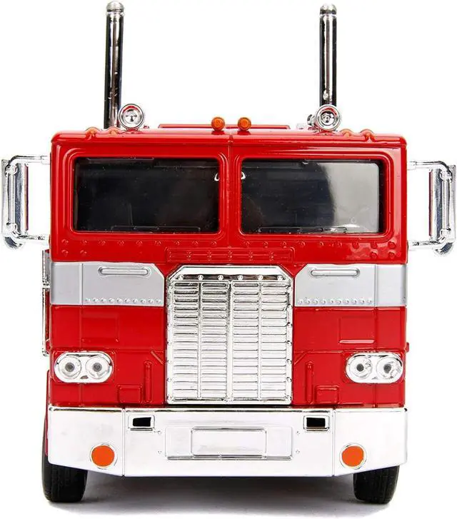 Alt view image 5 of 10 - G1 Autobot Optimus Prime Truck Red w/Robot on Chassis from "Transformers" TV Series "Hollywood Rides" 1/24 Diecast Model by Jada