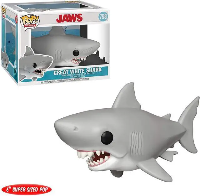 Main image of Funko POP Super Movies Jaws Great White Shark Oversized Stylized Vinyl Figure 6 Inches