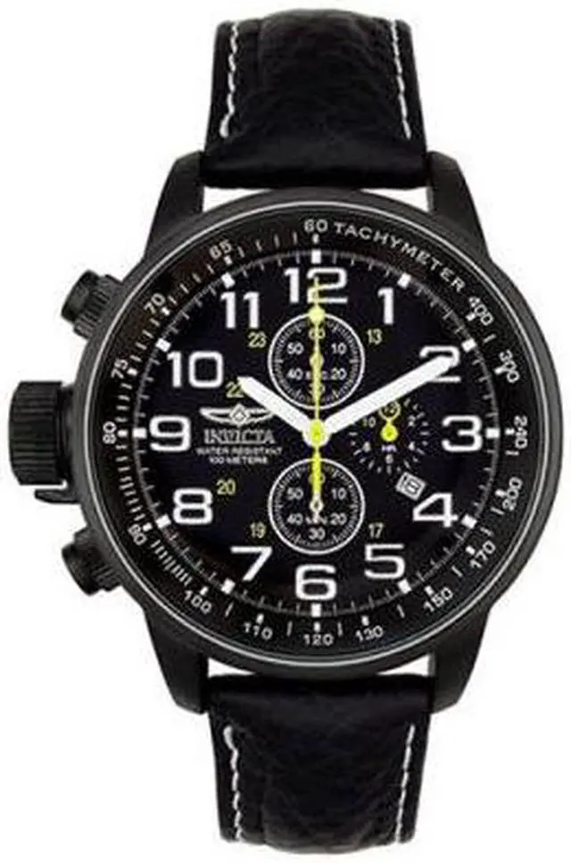Alt view image 2 of 17 - Invicta Men's Lefty Chronograph Black Leather