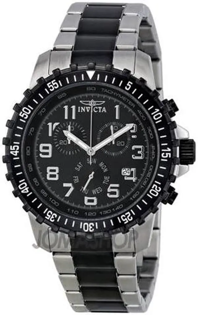 Alt view image 5 of 13 - Men's Invicta II 1326 Chronograph Black Dial Two Tone Watch