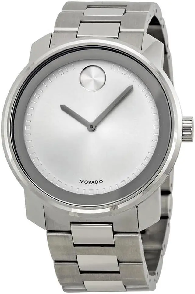 Alt view image 9 of 15 - Movado Bold Mens Silver Dial Stainless Steel Bracelet Swiss Quartz Watch 3600257
