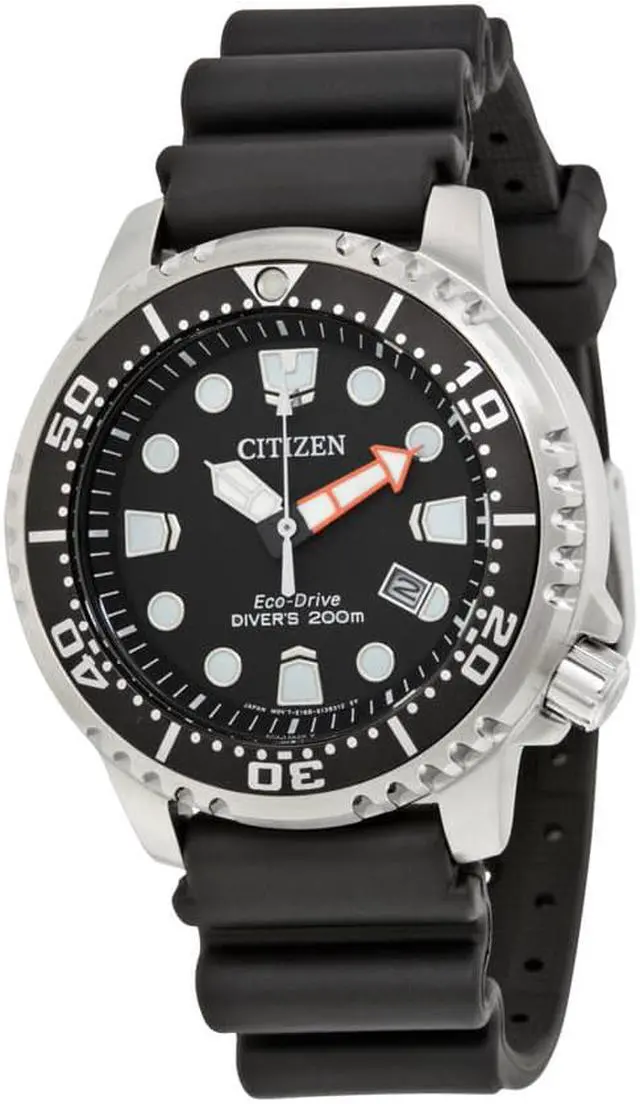 Alt view image 4 of 14 - Citizen Promaster Diver BN0150-28E Black/Black Polyurethane Analog Eco-Drive E168 Men's Watch