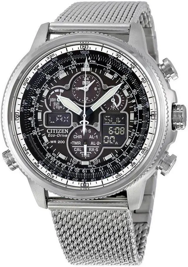 Alt view image 13 of 20 - Citizen Eco-Drive Navihawk A-T Mens Digital Chrono Watch JY8030-83E
