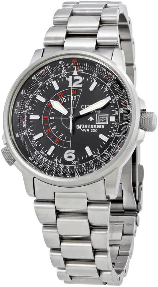 Alt view image 5 of 11 - Citizen Nighthawk Eco-Drive Pilot Watch Mens Watch BJ7000-52E