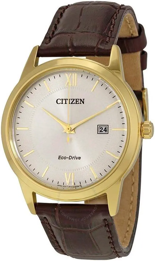 Alt view image 5 of 9 - Citizen Men's 39mm Brown Calfskin Stainless Steel Case Solar Watch AW1232-04A