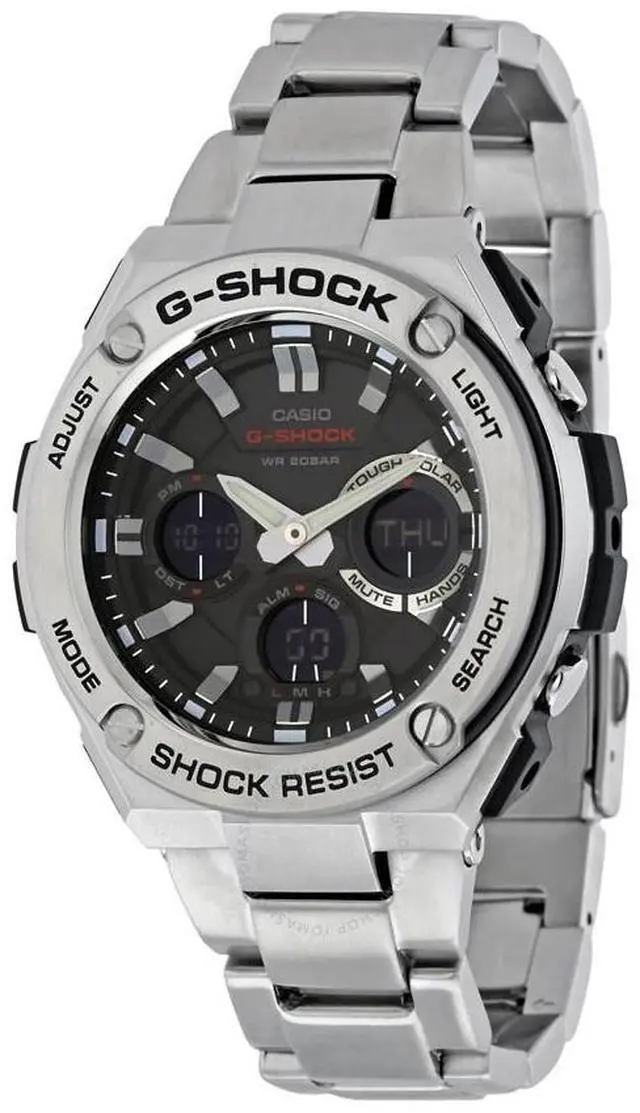Alt view image 5 of 20 - Casio G-Shock G-Steel Solar Power Ana-Digi Watch GSTS110D-1A GST-S110D-1ACR