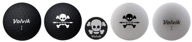 Alt view image 3 of 3 - 2018 Volvik Limited Edition Vivid Skull & Crossbones 4-Ball Set Golf Balls NEW