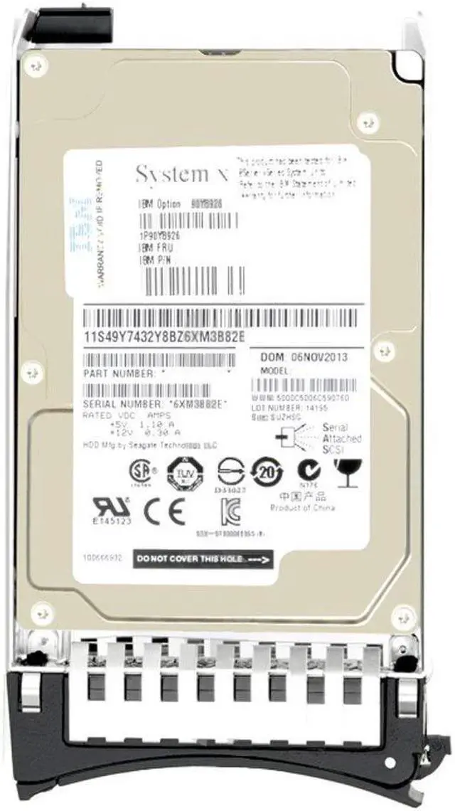 Alt view image 5 of 5 - IBM 49Y6173 - 300GB 2.5" SAS 10K 6Gb/s HS Hard Drive