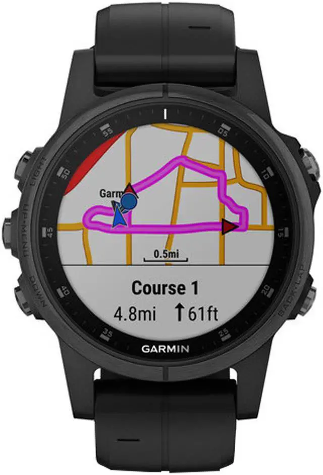 Alt view image 2 of 16 - Garmin Fenix 5S Plus Sapphire Multisport GPS Smartwatch White with Carrara White Band