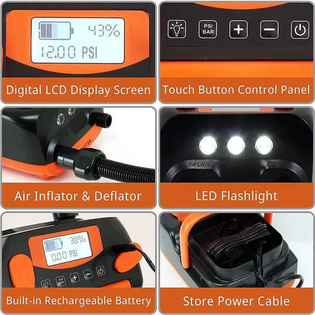 Alt view image 3 of 6 - SereneLife Portable Air Pump Compressor