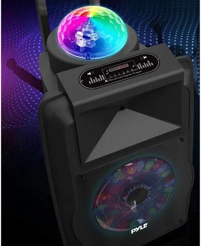 Alt view image 3 of 11 - Pyle Portable 700W Outside Wireless Speaker DJ Karaoke Machine w/Fun LED Lights