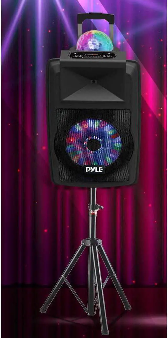 Alt view image 4 of 11 - Pyle Portable 700W Outside Wireless Speaker DJ Karaoke Machine w/Fun LED Lights