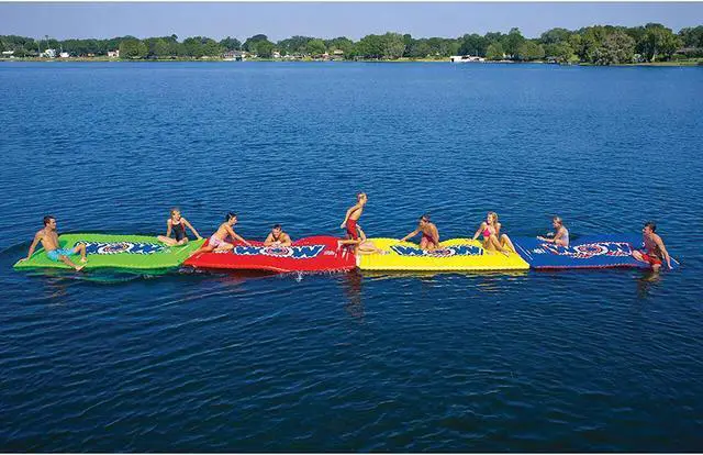 Alt view image 10 of 10 - WOW Sports Floating Pool And Lake Water Walkway And Lounge - Red (12-2040)