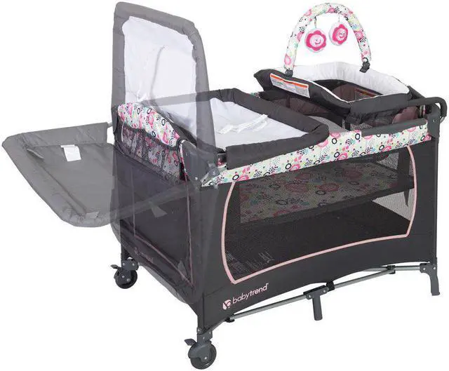 Alt view image 9 of 12 - Baby Trend Lil Snooze Deluxe Nursery Center Playard, Flora