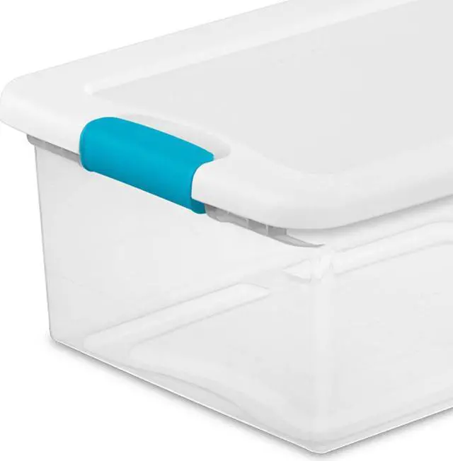 Alt view image 3 of 5 - Sterilite 14948012 Latching Storage Boxes, Clear, 15 Quart