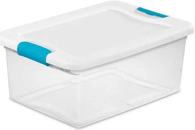 Alt view image 2 of 5 - Sterilite 14948012 Latching Storage Boxes, Clear, 15 Quart