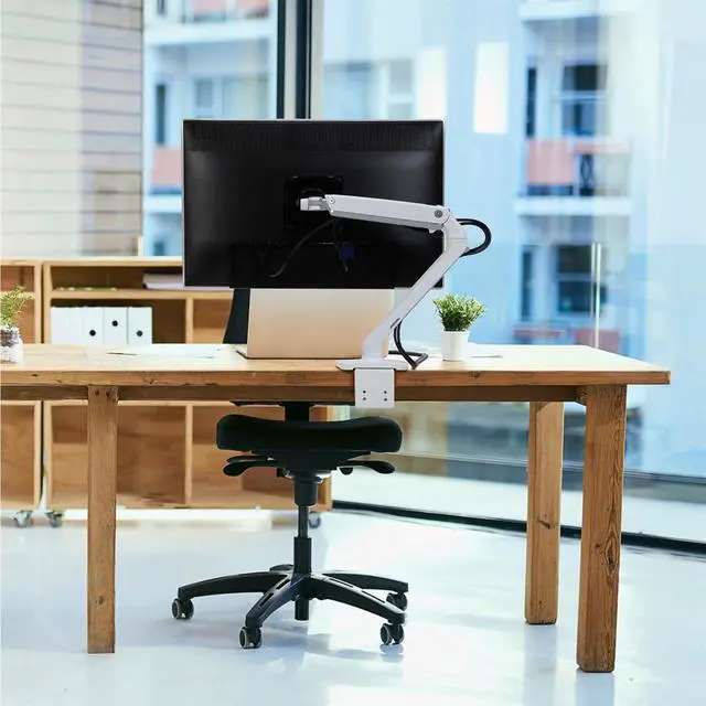 Alt view image 9 of 20 - Ergotron 45-486-216 Mxv Desk Monitor Arm - Adjustable Arm For Monitor (Low Profile) - White - Screen Size: Up To 34 Inch - Desk-Mountable