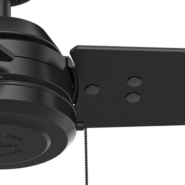 Alt view image 6 of 17 - Hunter Cassius 52 Inch Indoor and Outdoor Ceiling Fan w/ Pull Chain, Matte Black