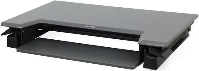 Alt view image 9 of 20 - Ergotron 33-397-085 WorkFit-T, Standing Desk Workstation (Black with Grey Surface)