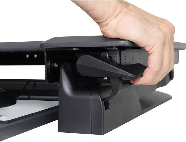 Alt view image 12 of 20 - Ergotron 33-406-085 WorkFit-TL, Sit-Stand Desktop Workstation (Black with grey surface)