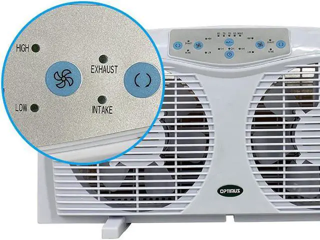 Alt view image 6 of 15 - Optimus F-5286 8 Reversible Twin Window Fan with Thermostat