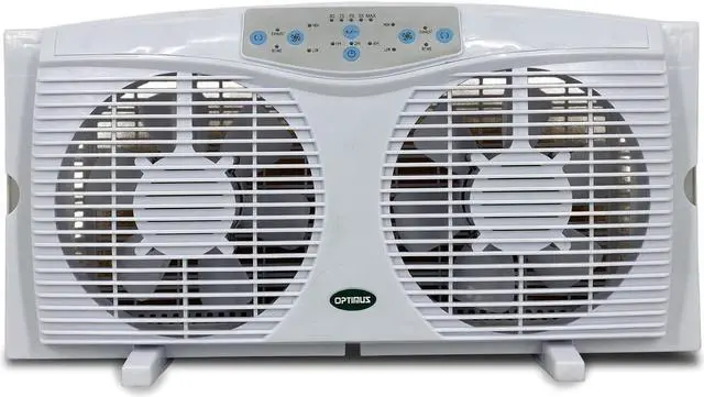 Alt view image 3 of 15 - Optimus F-5286 8 Reversible Twin Window Fan with Thermostat
