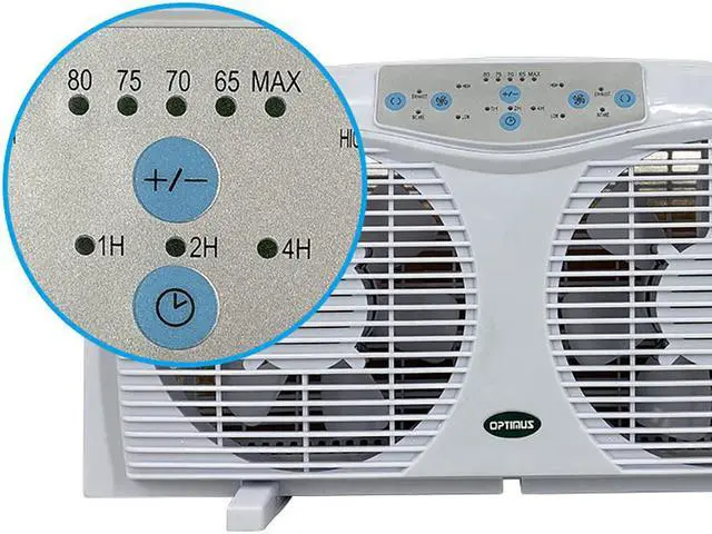 Alt view image 7 of 15 - Optimus F-5286 8 Reversible Twin Window Fan with Thermostat