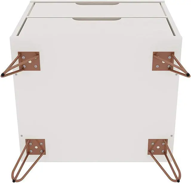 Alt view image 7 of 20 - Manhattan Comfort Rockefeller Modern Home 2 Drawer Nightstand Drawer, Off White