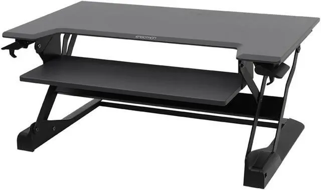 Alt view image 10 of 20 - Ergotron 33-406-085 WorkFit-TL, Sit-Stand Desktop Workstation (Black with grey surface)