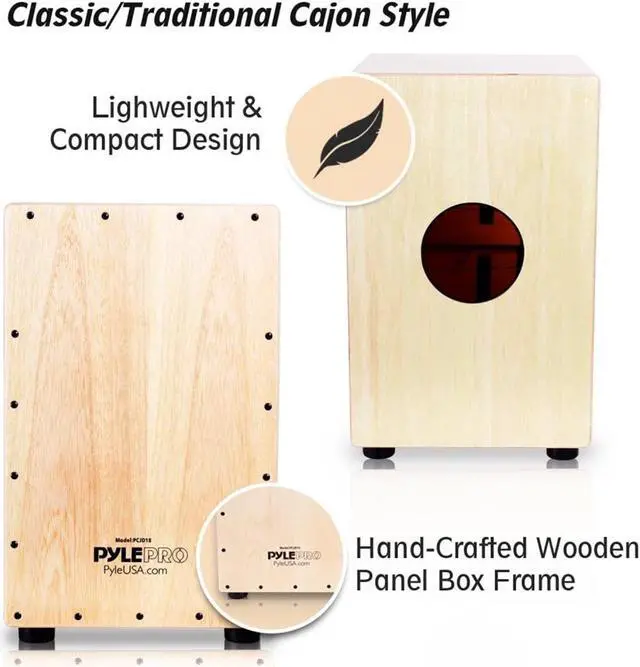 Alt view image 4 of 8 - Pyle PCJD18 Wooden Cajon Percussion Box