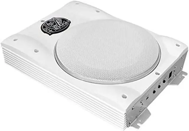 Main image of Lanzar AQTB8 1000 Watt Slim Waterproof Amplified Marine Subwoofer System, White