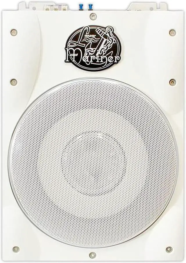 Alt view image 4 of 11 - Lanzar AQTB8 1000 Watt Slim Waterproof Amplified Marine Subwoofer System, White