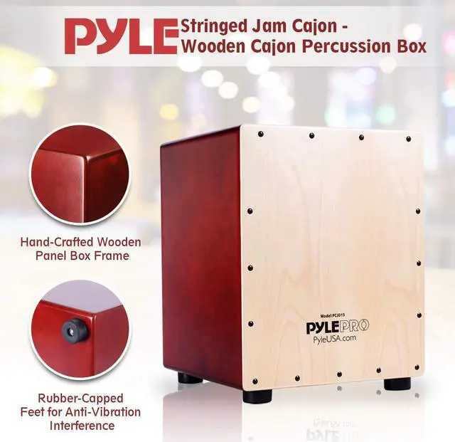 Alt view image 6 of 9 - Pyle PCJD15 Wooden Cajon Percussion Box