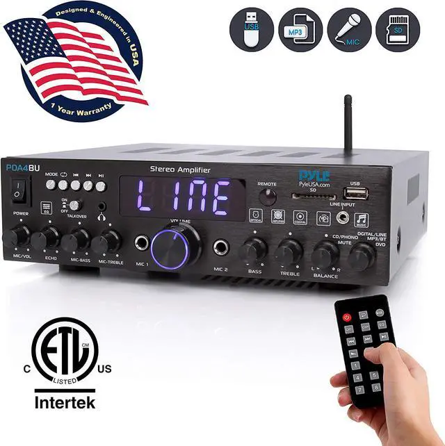Main image of Pyle PDA4BU Bluetooth 200 Watt Multi Channel Stereo Amplifier Audio Receiver