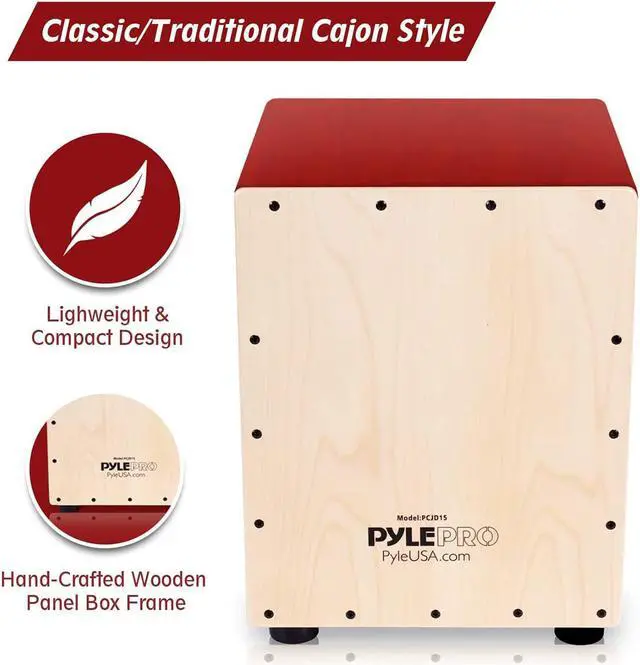 Alt view image 5 of 9 - Pyle PCJD15 Wooden Cajon Percussion Box