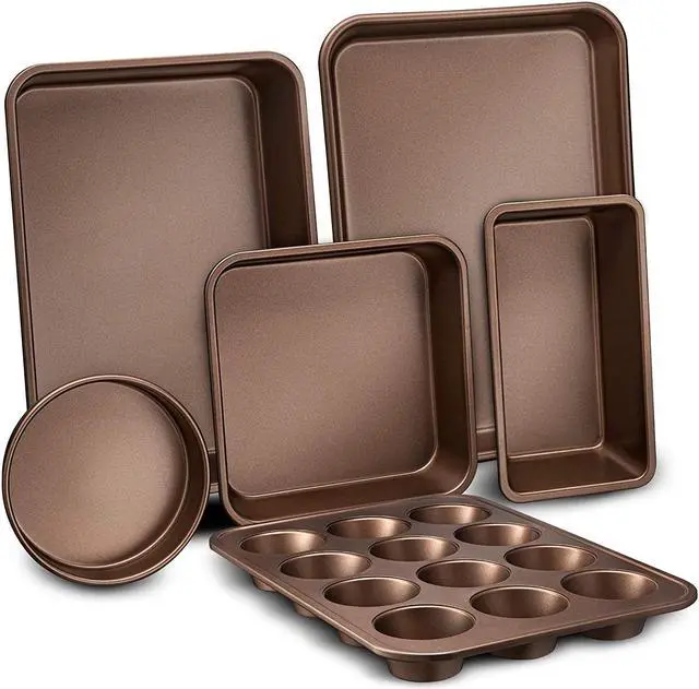 Main image of NutriChef Kitchen Oven Non Stick Carbon Steel Tray Sheet 6 Piece Bakeware Set