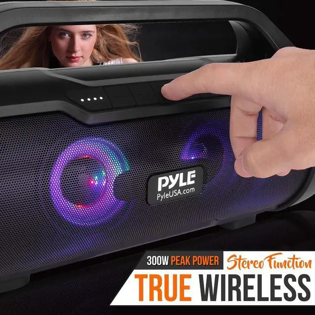 Alt view image 16 of 17 - Pyle PBMWP185 500 Watt Portable Bluetooth Wireless BoomBox Speakers Stereo